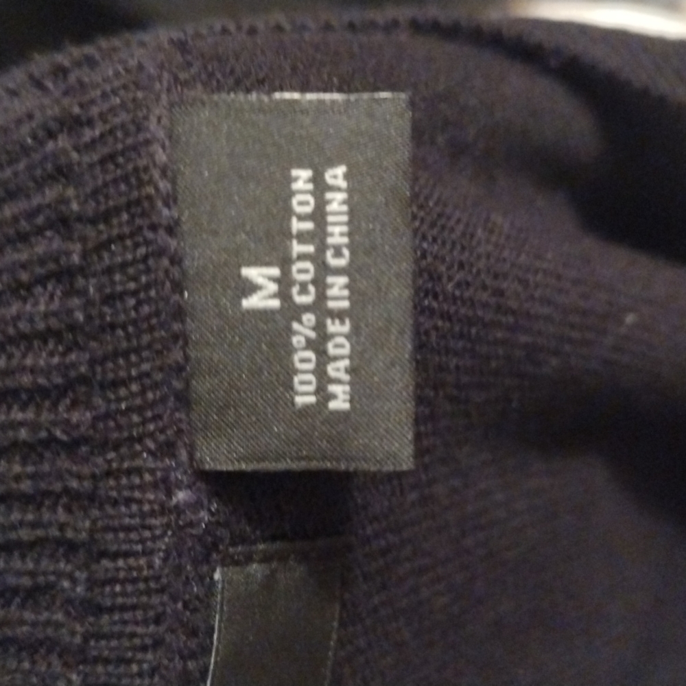 Claiborne 100% cotton black grey white argyle print v neck sweater - Picture 7 of 7